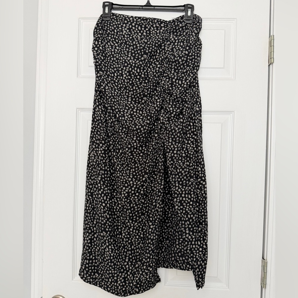 Mikuta Size L • Black Long Slit Midi Skirt Designer.